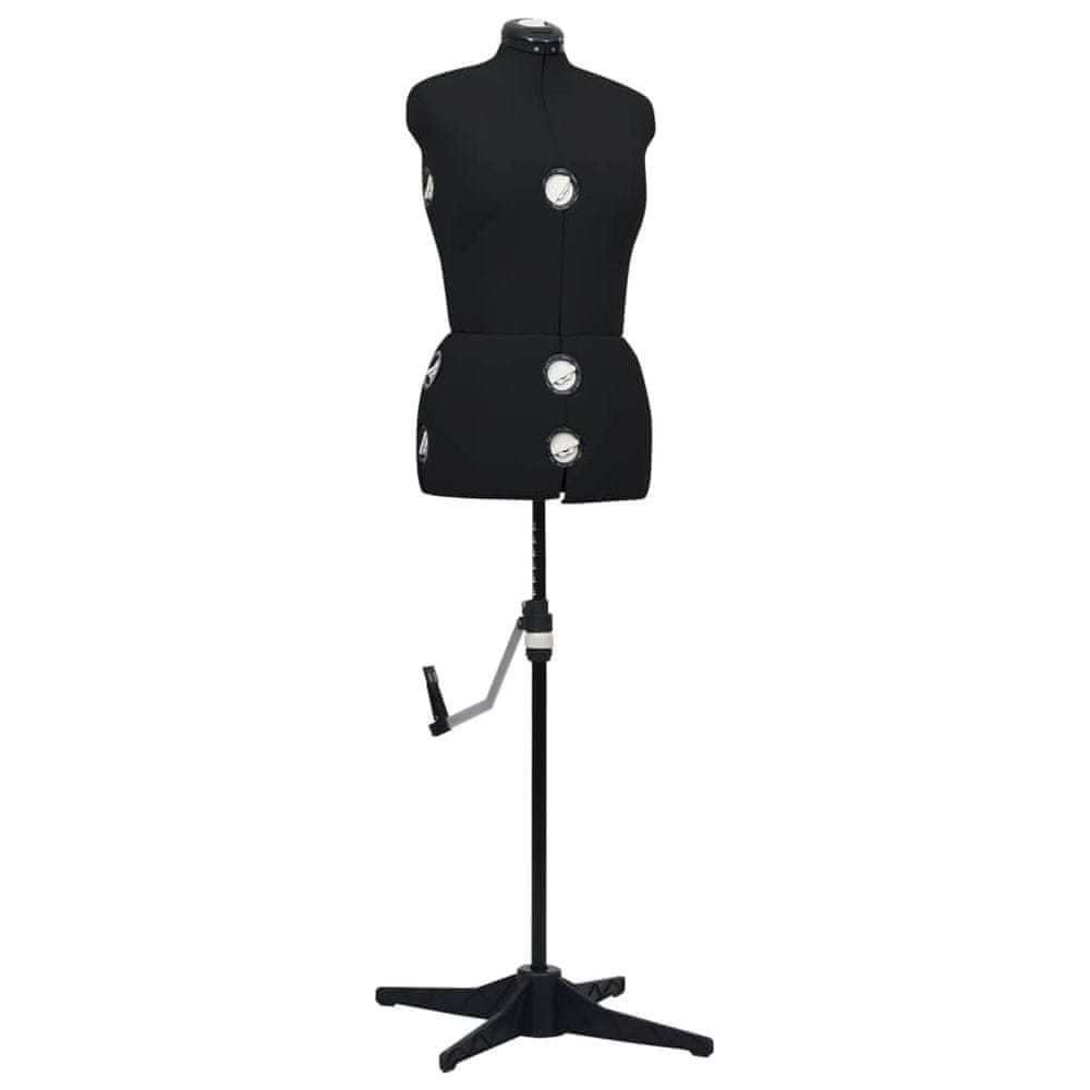 Vidaxl Nastaviteľná figurína na šaty pre ženy čierna veľkosť M 40-46